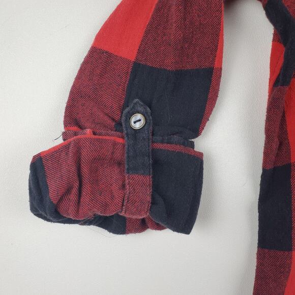 Justify Buffalo Plaid Flannel Button Front Long Sleeve Shirt Top Cotton Size L - Picture 5 of 6